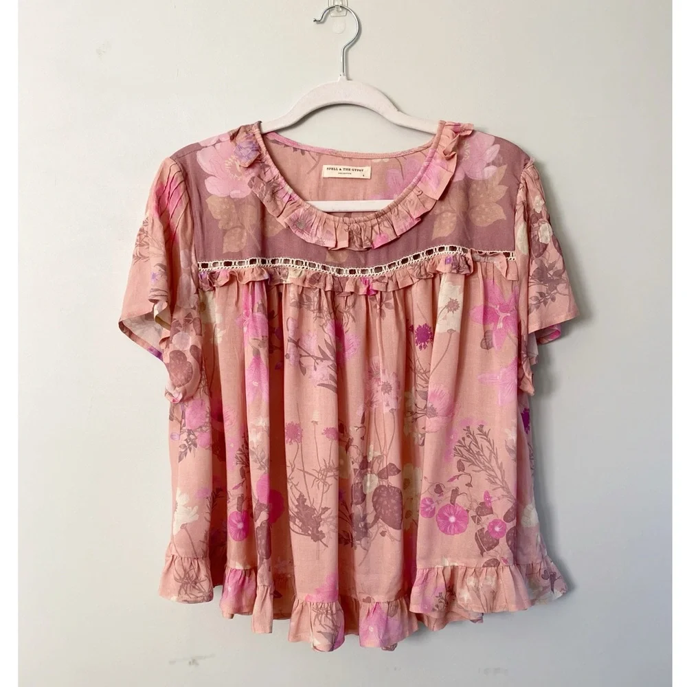 SPELL & THE GYPSY COLLECTIVE Wild Bloom shirt in blush - Picture 5 of 8